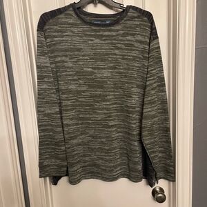 Roundtree And Yorke Performance Green and Black Striped Shirt 2XB